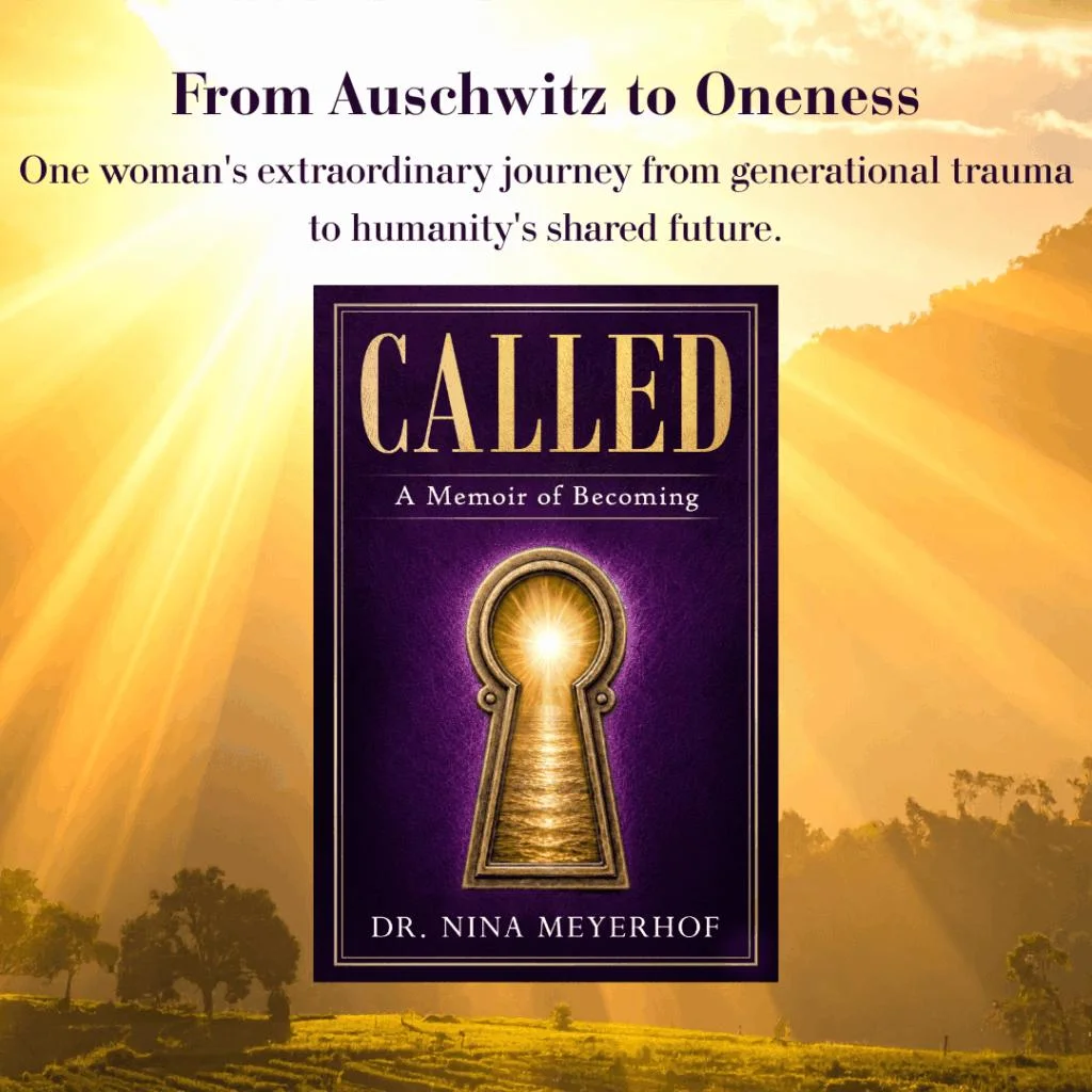 Cover of CALLED: A Memoir of Becoming by Dr Nina Meyerhof, with the tagline From Auschwitz to Oneness